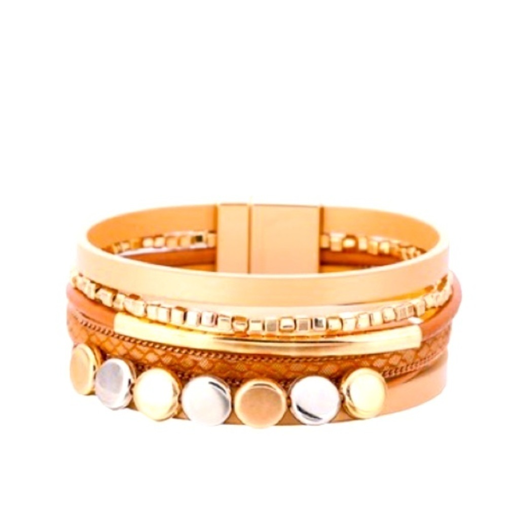 Multi strand, leather‎ bracelet